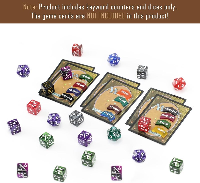 FIGURESLAB Store 130PCS MTG Keyword Counters Tokens & MTG Life Counter Dice Set for Magic Card Accessories, Compatible with MTG CCG Card Gaming Accessories - Image 5